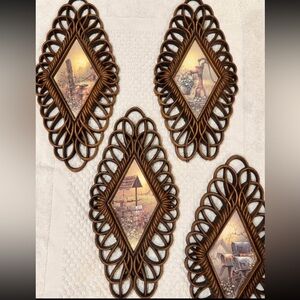 Vintage Burwood Wall Art Set with Rustic Frames